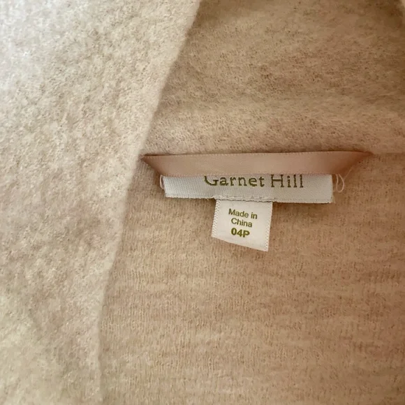 Garnet Hill Boiled Wool Asymmetrical Crossover Hook Close Jacket Ivory size 4 4P - Picture 8 of 9